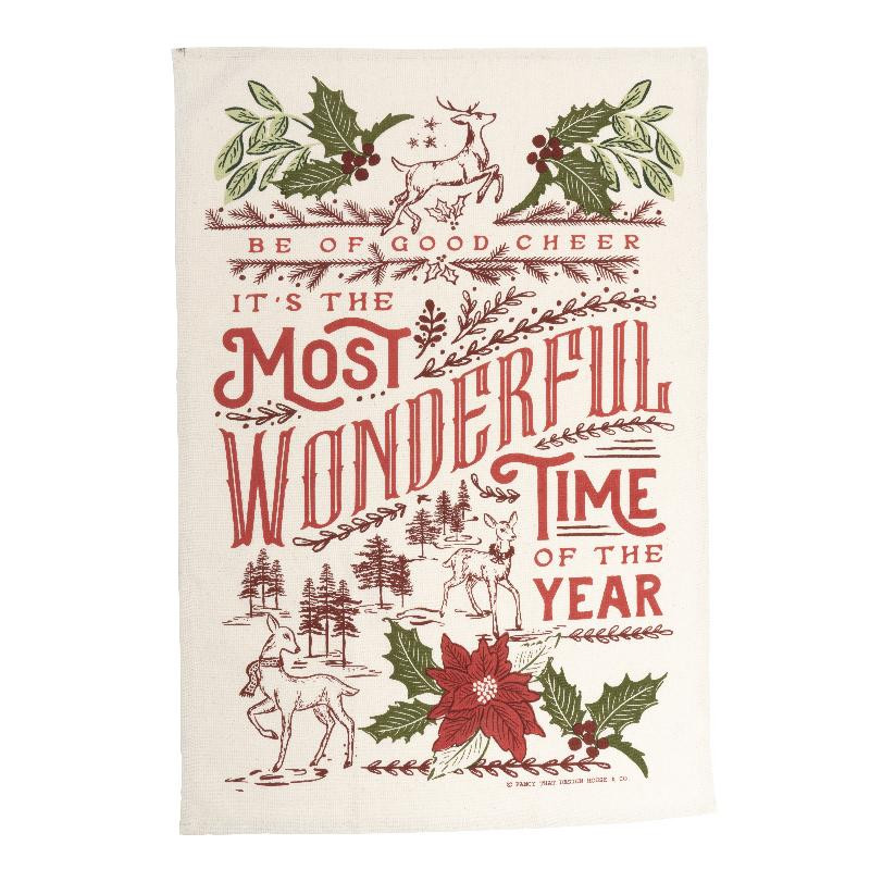 Old World Yuletide Tea Towels by Fancy That Design House | Christmas Tea Towels | Set of 3