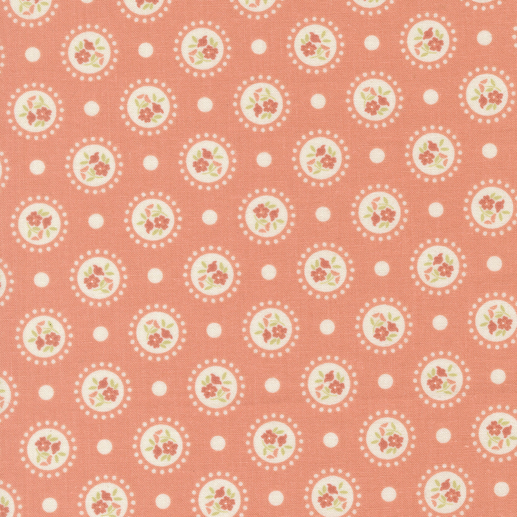 Sunbonnet Flower Dots Coral Yardage by Heather Briggs of My Sew Quilty Life for Moda Fabrics | 31762 41