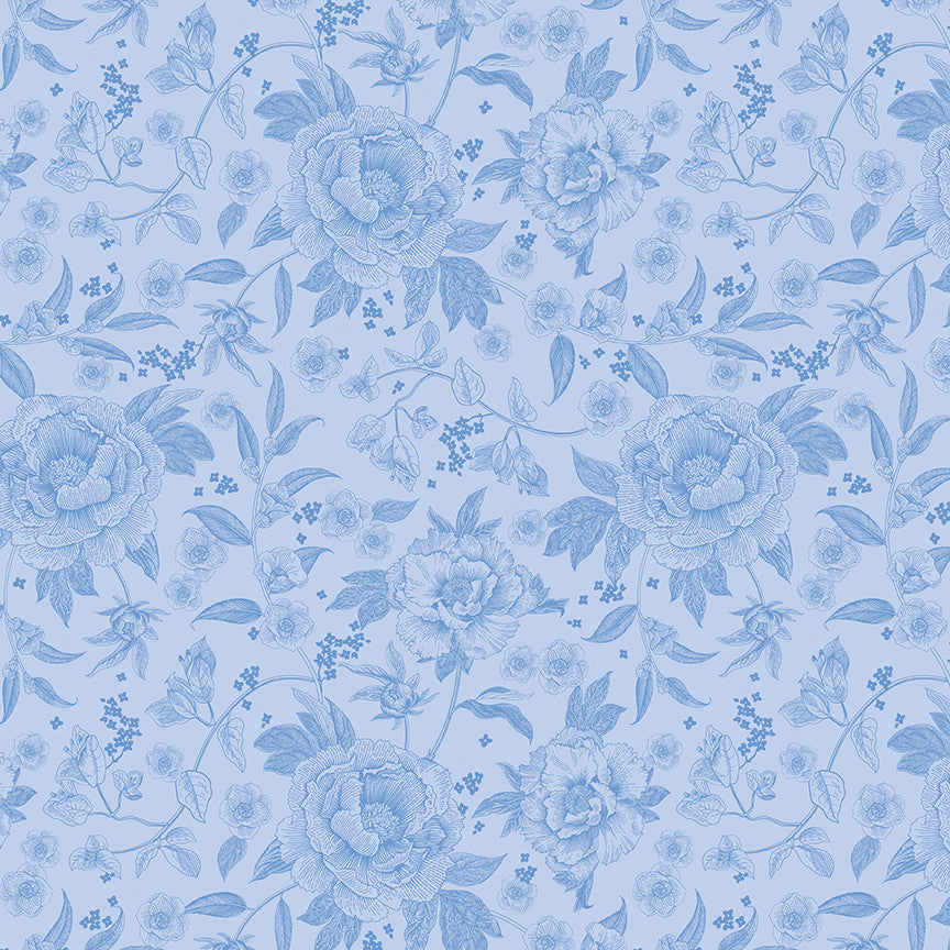 Penelope Main Sky Yardage by My Mind's Eye for Riley Blake Designs |  C16640-SKY