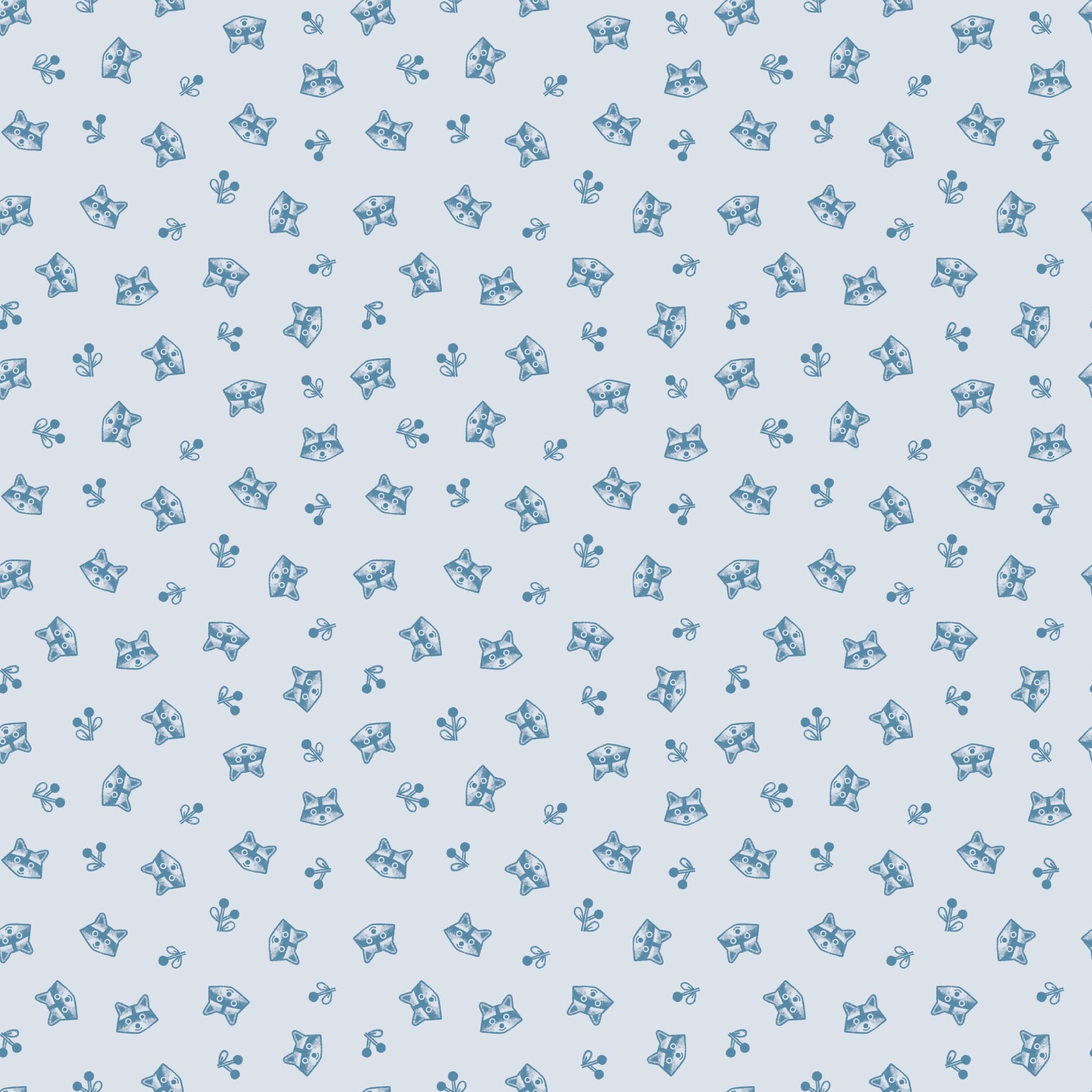 Twilight Creatures Raccoons Ice Yardage by Natàlia Juan Abelló for Riley Blake Designs | C15364-ICE
