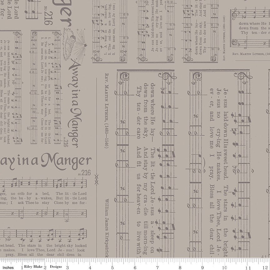 Home Town Holiday Caroling Pewter Yardage by Lori Holt for Riley Blake Designs | C14901 PEWTER