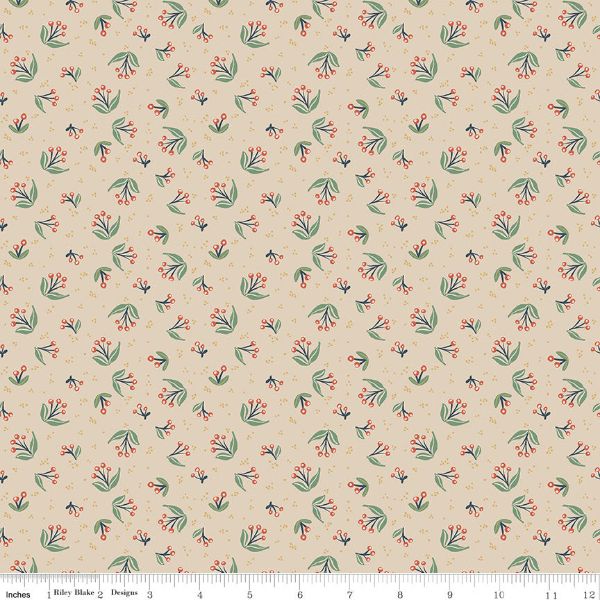 Ivy Reese Berry Branches Latte Yardage by Deena Rutter for Riley Blake Designs | C16603-LATTE