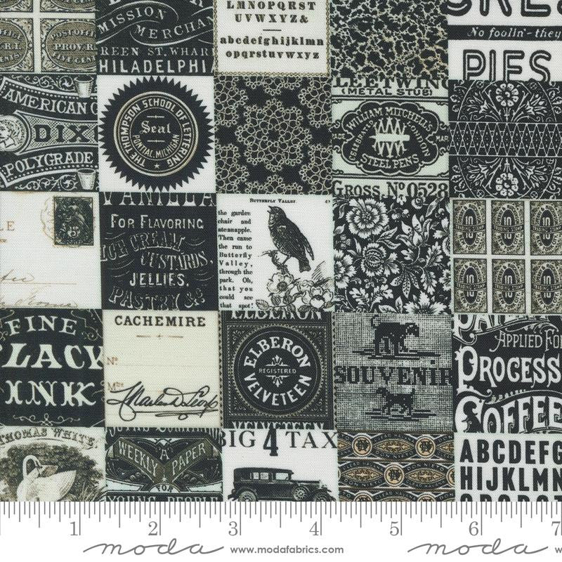 Sable & Swan Porcelain Black Patchwork Ebony Porcelain Yardage by Cathe Holden for Moda Fabrics | 5 Yard Backing | 7450 11