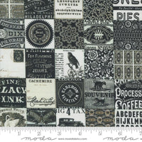 Sable & Swan Porcelain Black Collage Ebony Porcelain Yardage by Cathe Holden for Moda Fabrics | 5 Yard Backing | 7441 11
