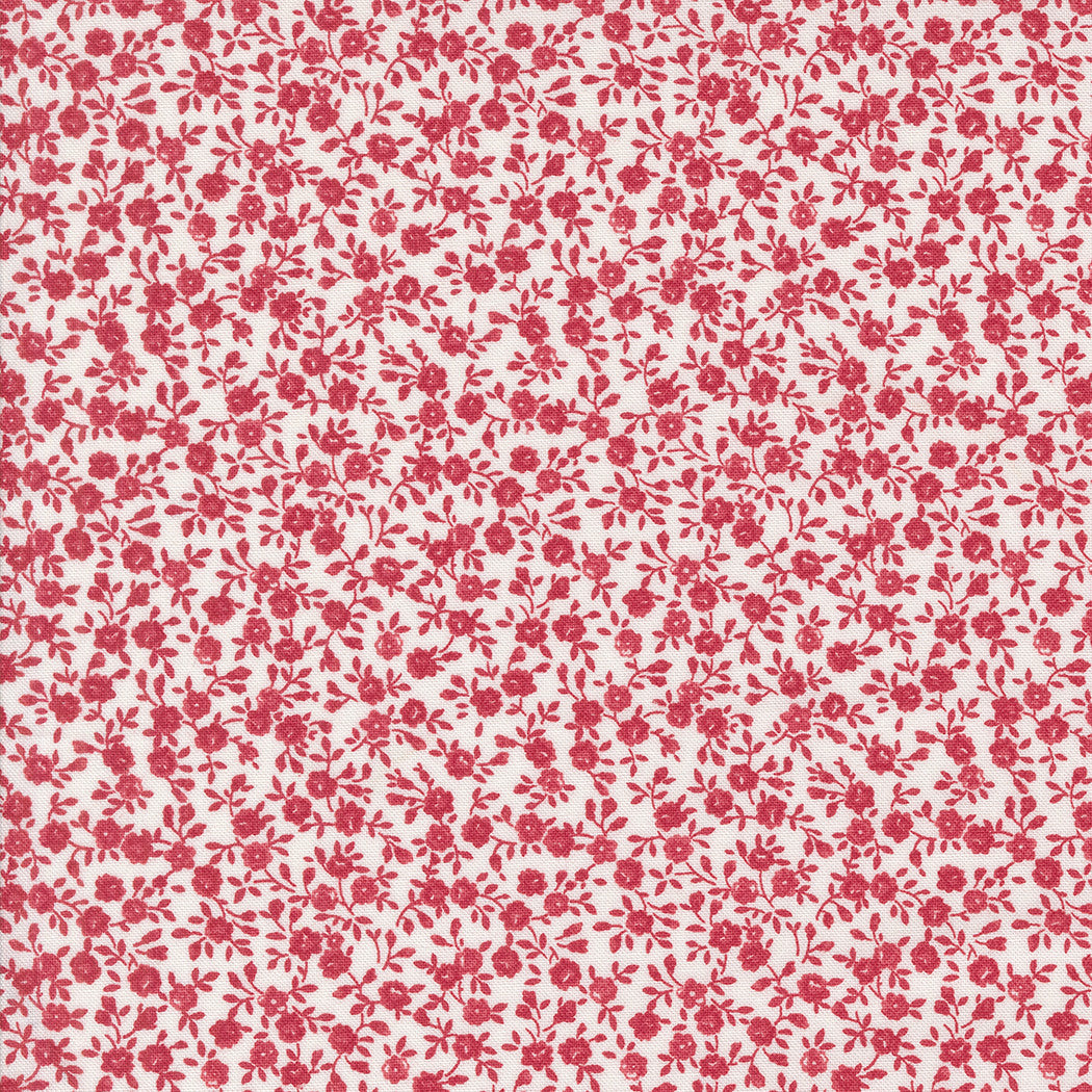 Summertime Bloom Cream Red Yardage by Camille Roskelley for Moda Fabrics | 55321 32
