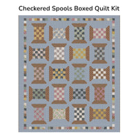 Checkered Spools Quilt Kit Boxed With Honey Locust by Amber Johnson for Riley Blake Designs | KT-16270