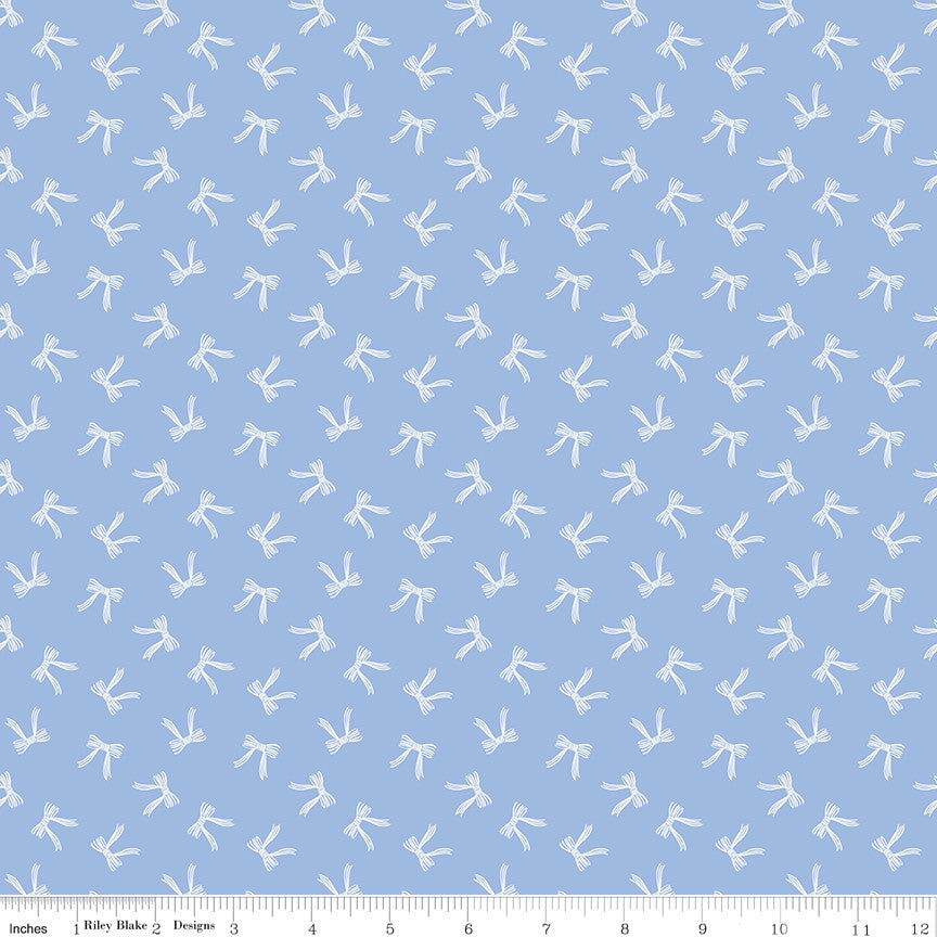 Penelope Bows Sky Yardage by My Mind's Eye for Riley Blake Designs | C16643-SKY