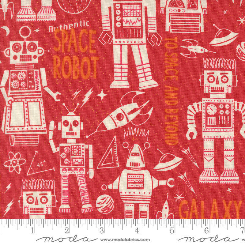 321 Blast Off Space Robot Mars Yardage by Stacy Iest Hsu for Moda Fabrics | 20951 20