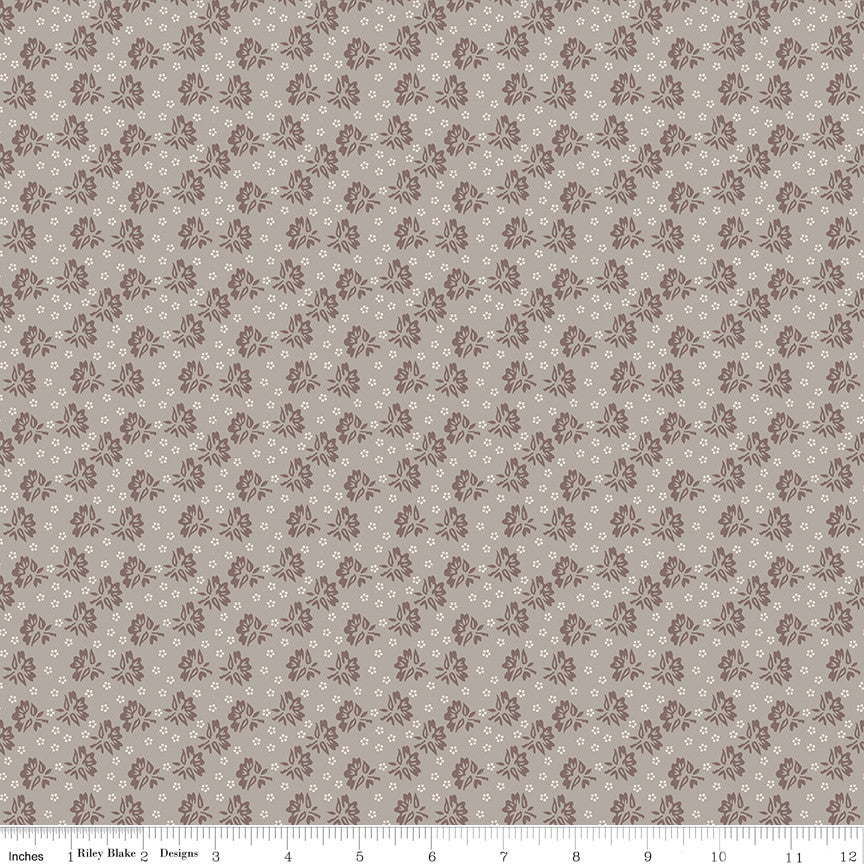 Piece & Plenty Floribunda Pewter Yardage by Lori Holt of Bee in my Bonnet for Riley Blake Designs | C15876-PEWTER