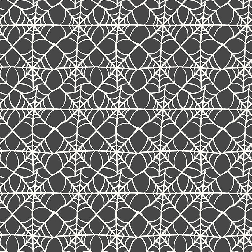 Hey Pumpkin Webs Charcoal Yardage by My Mind's Eye for Riley Blake Designs | C16033-CHARCOAL