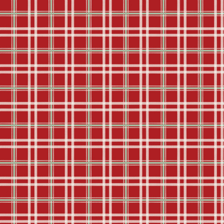 Mistletoe & Holly Plaid Barn Red Yardage by Beverly McCullough for Riley Blake Designs | C16407-BARNRED