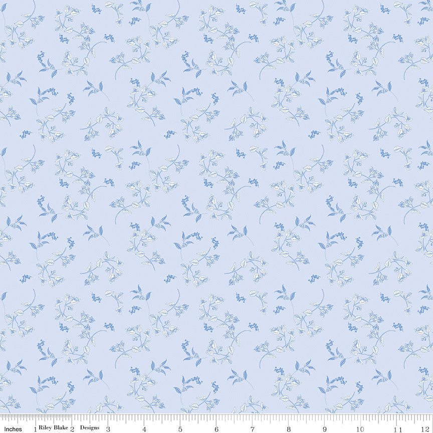 Penelope Stems Sky Yardage by My Mind's Eye for Riley Blake Designs | C16641-SKY