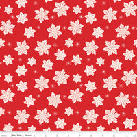 Designer Flannel Snowflakes Red Yardage by My Mind's Eye for Riley Blake Designs | F16524-RED