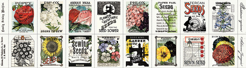 Sewing Seeds III Sewing Seed Packs White Yardage by J. Wecker Frisch for Riley Blake Designs | CD15683-WHITE