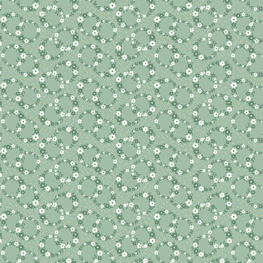 Mary Catherine Wreaths Sage Yardage by Amy Smart for Riley Blake Designs | C16701-SAGE