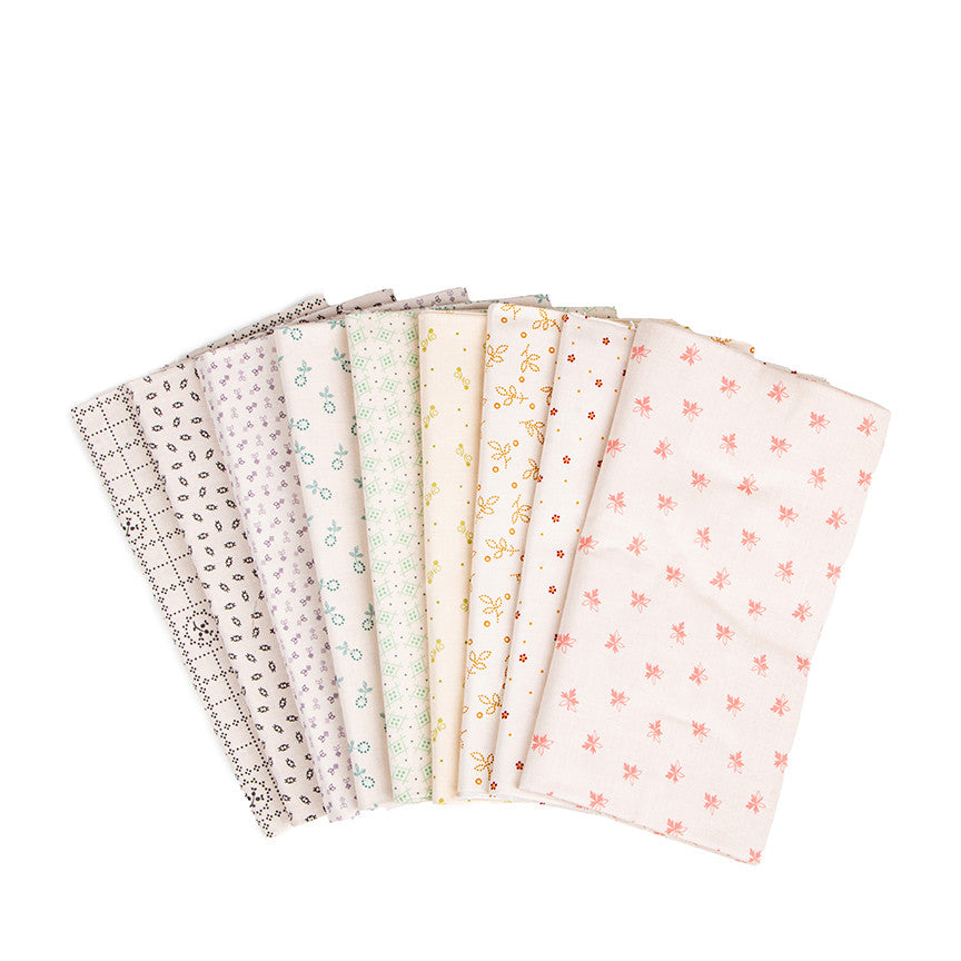 Gentler Times Custom Fat Quarter Bundle Low Volume Backgrounds by Lori Holt of Bee in My Bonnet  | 9 Fat Quarters