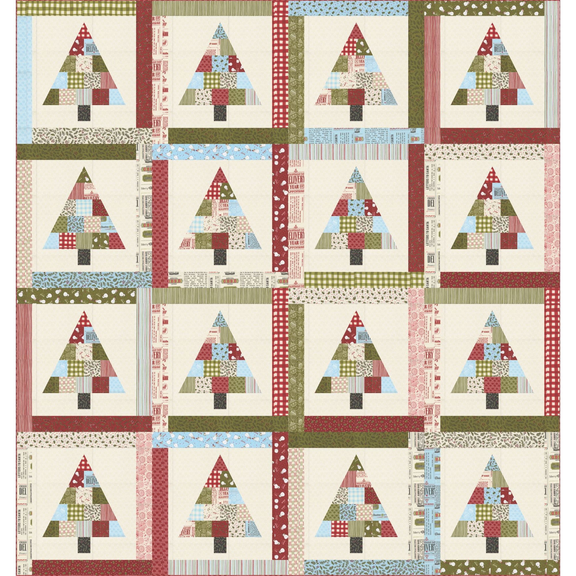 The Tree Farm Custom Quilt Kit With Emmitt and Ivy by Sweetwater for Moda Fabrics | Size 68" x 72"