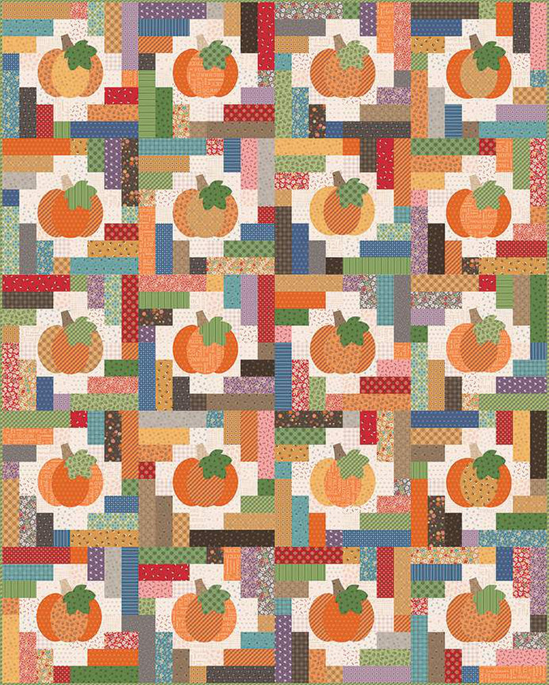 PRESALE Pumpkins and Haystacks Quilt Kit by Lori Holt for Riley Blake Designs | 64 1/2" x 80 1/2" | Boxed Quilt Kit