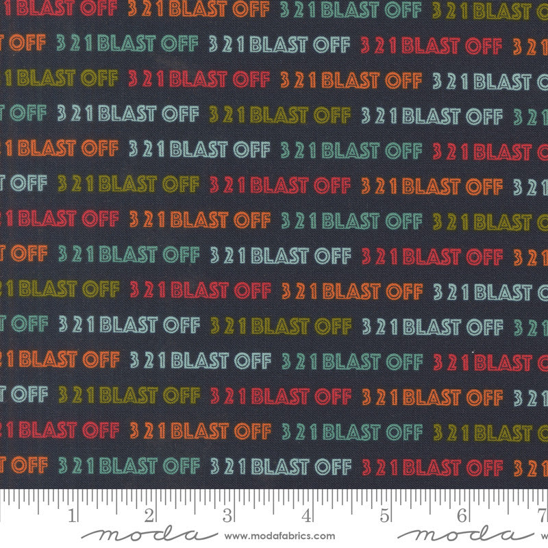 321 Blast Off Countdown Night Sky Yardage by Stacy Iest Hsu for Moda Fabrics | 20952 15