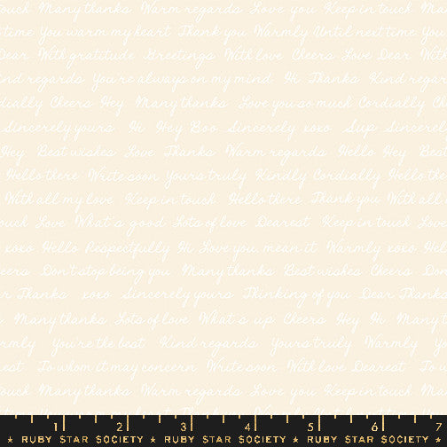 Salutations Hello Goodbye Natural Yardage by Rashida Coleman Hale for Ruby Star Society | RS1096 11