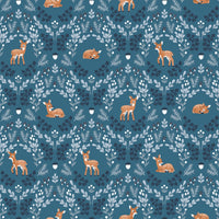 Twilight Creatures Wild Fawns Blue Yardage by Natàlia Juan Abelló for Riley Blake Designs | C15361-BLUE