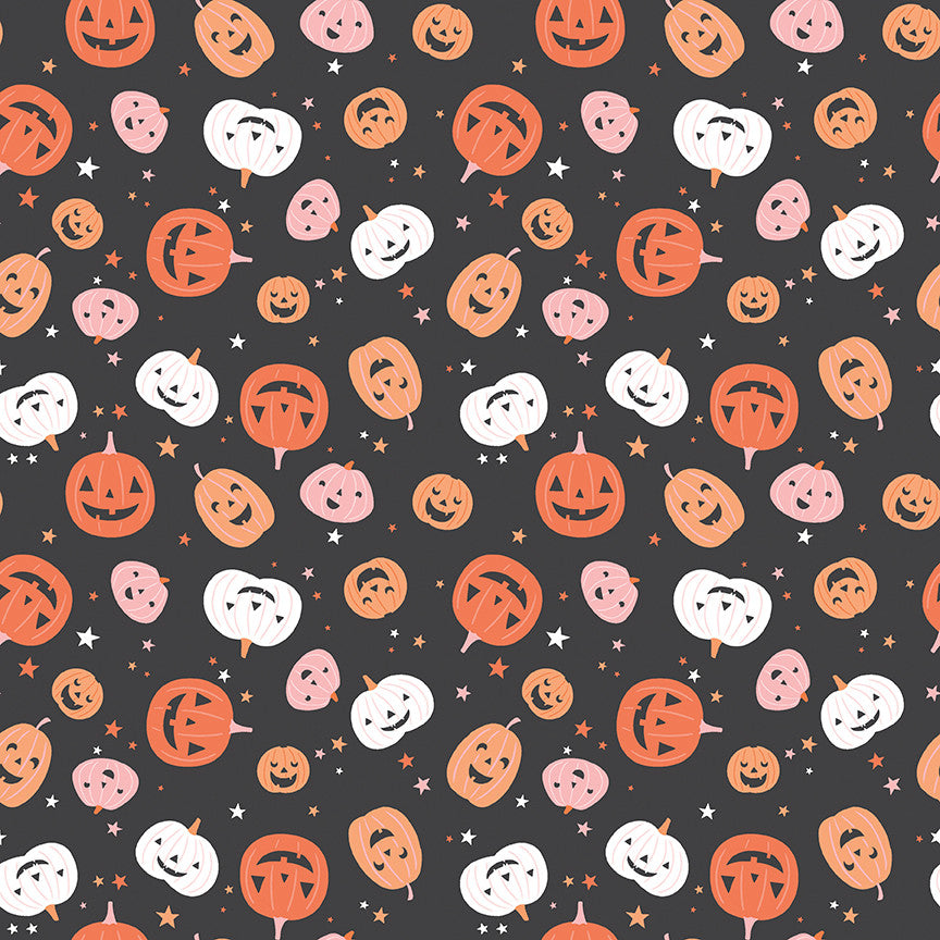 Hey Pumpkin Pumpkins Charcoal Yardage by My Mind's Eye for Riley Blake Designs | C16031-CHARCOAL