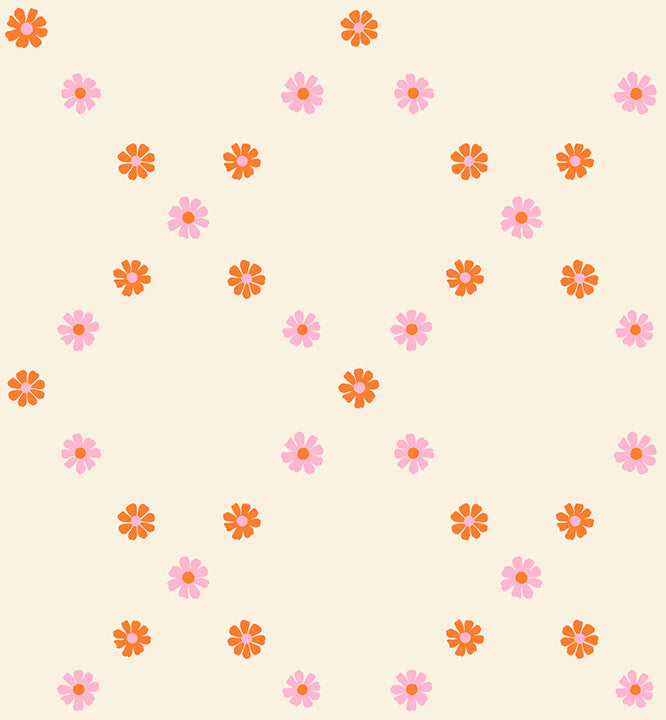 Best Day Ever Diamond Flowers Posy Orange Yardage by Melody Miller for Ruby Star Society | RS0107 12