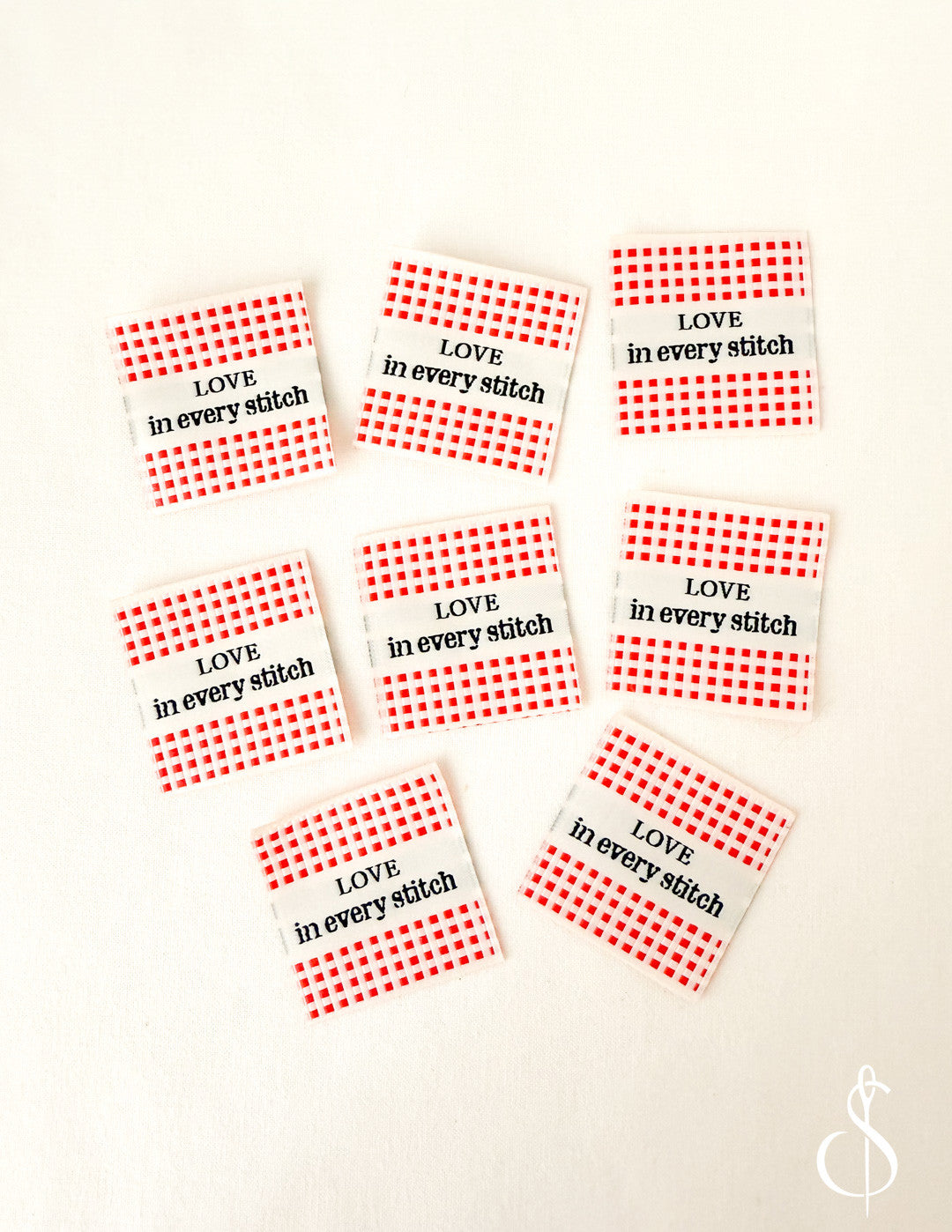 Minki Kim Check Love Woven Labels | 8 Woven Labels | P178-SIWL15