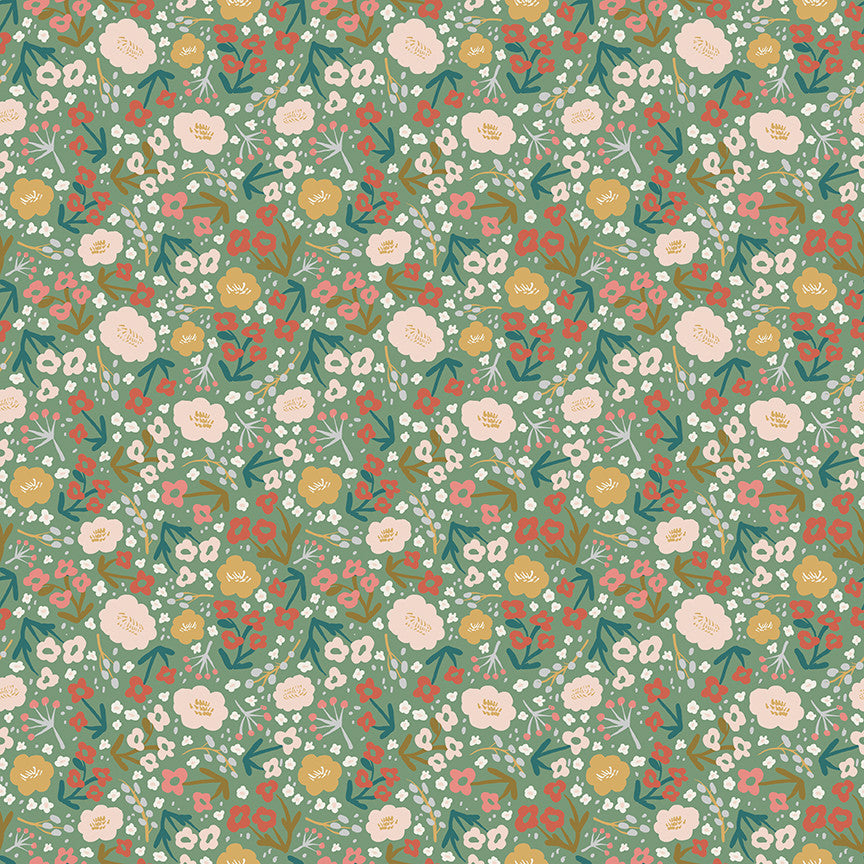Ivy Reese Flower Green Yardage by Deena Rutter for Riley Blake Designs | C16601-GREEN