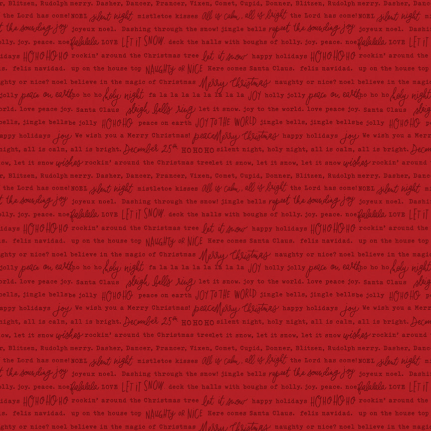 Charming Christmas Words Red Yardage by Kelsey Carlson for Riley Blake Designs | C16357-RED