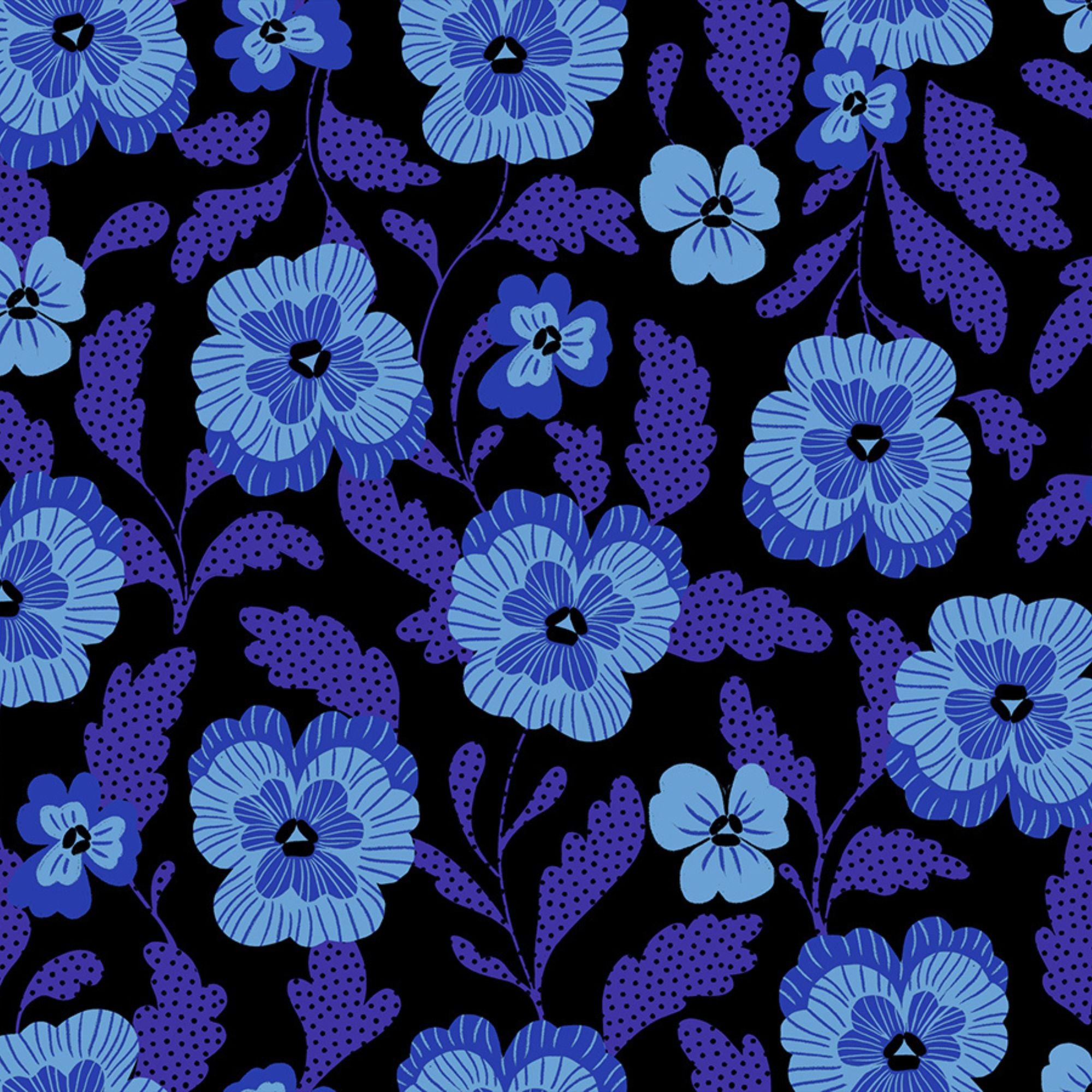 PRESALE Hello Alice Violets Black Yardage by Sarah Watts for Ruby Star Society | RS2126 16