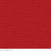 Charming Christmas Words Red Yardage by Kelsey Carlson for Riley Blake Designs | C16357-RED
