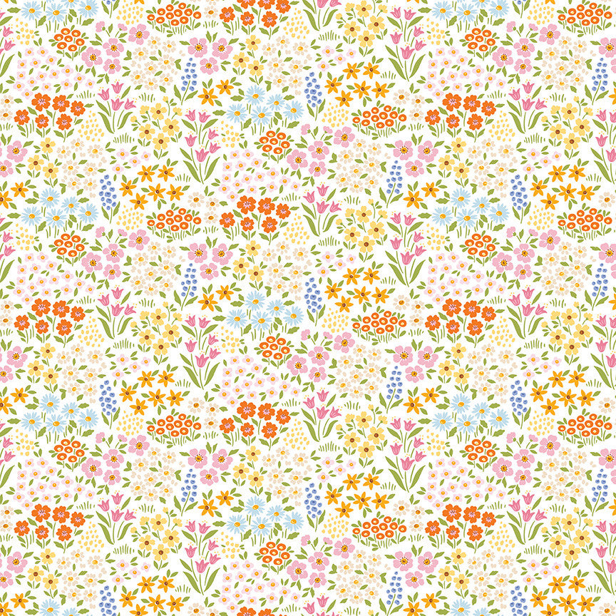 Little Darlin' Floral Fields Cream Yardage by the RBD Designers for Riley Blake Designs | C16971-CREAM