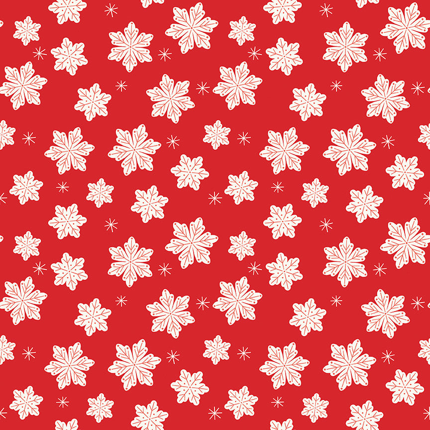 Designer Flannel Snowflakes Red Yardage by My Mind's Eye for Riley Blake Designs | F16524-RED