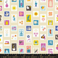Salutations Stampy Parchment Yardage by Rashida Coleman Hale for Ruby Star Society | RS1089 11