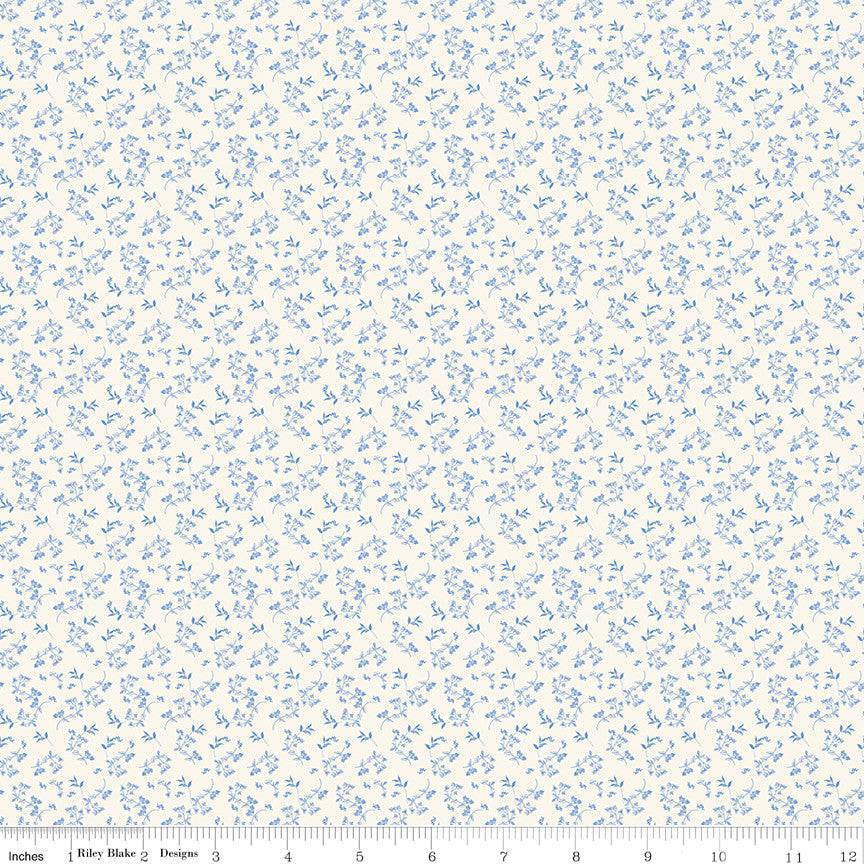 Penelope Mini Stems Cream Yardage by My Mind's Eye for Riley Blake Designs | C16646-CREAM