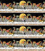 Pumpkin Patch White Dance Border Stripe Yardage by J Wecker Frisch for Riley Blake Designs |CD14573 WHITE | Repeating Border Stripe Fabric