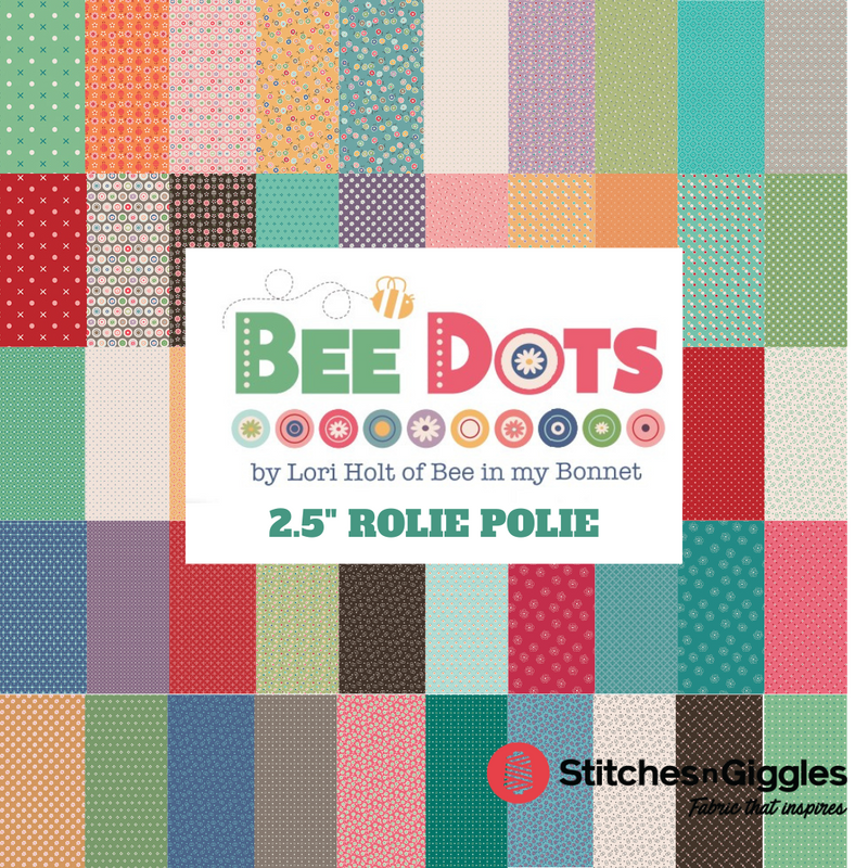 Bee Dots 2.5" Rolie Polie by Lori Holt for Riley Blake Designs |RP-14160-40