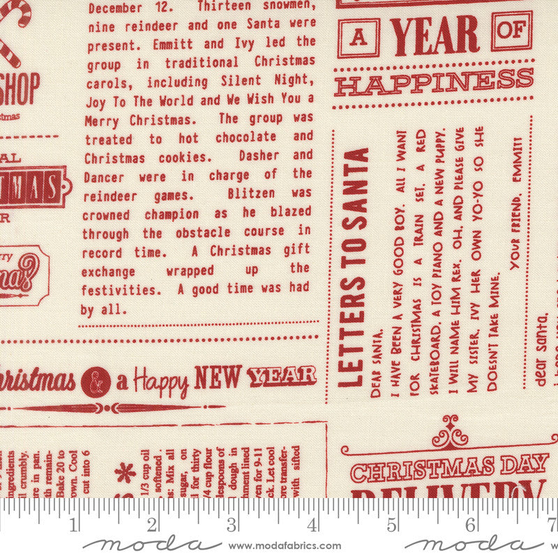Emmitt and Ivy In The News Red Yardage by Sweetwater for Moda Fabrics | 55690 21