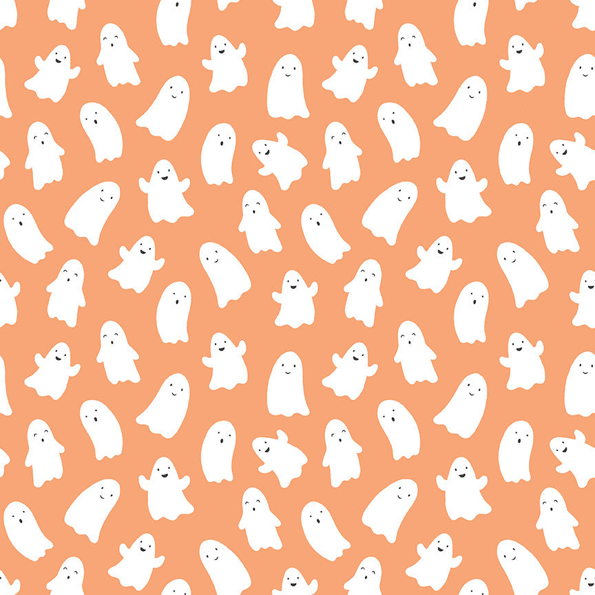 Hey Pumpkin Ghosts Pumpkin Yardage by My Mind's Eye for Riley Blake Designs | C16032-PUMPKIN
