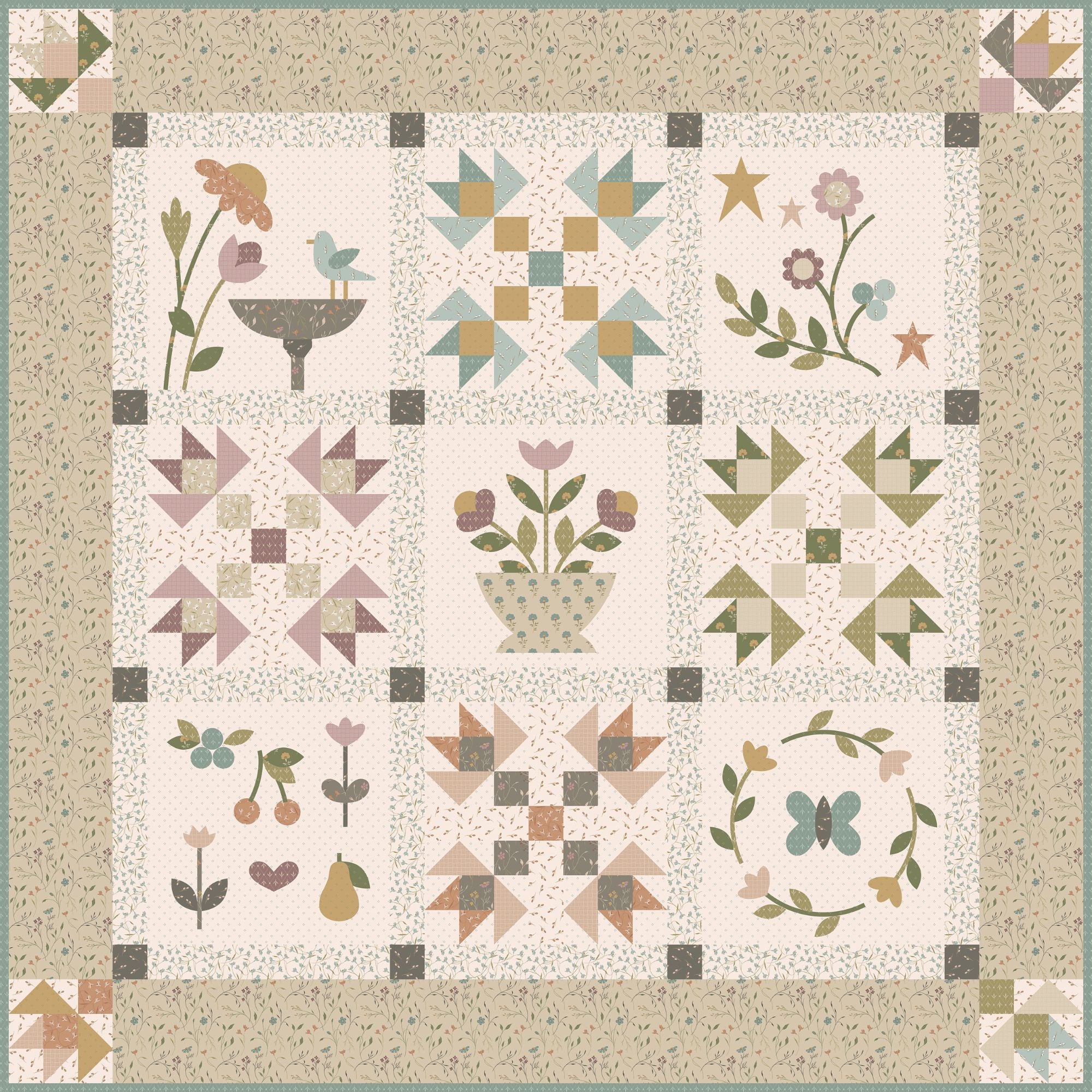 PRESALE Threads of Grace Sampler and Sew Along Custom Quilt Kit by Kassidy Grace for Riley Blake Designs | Begins Nov 6.