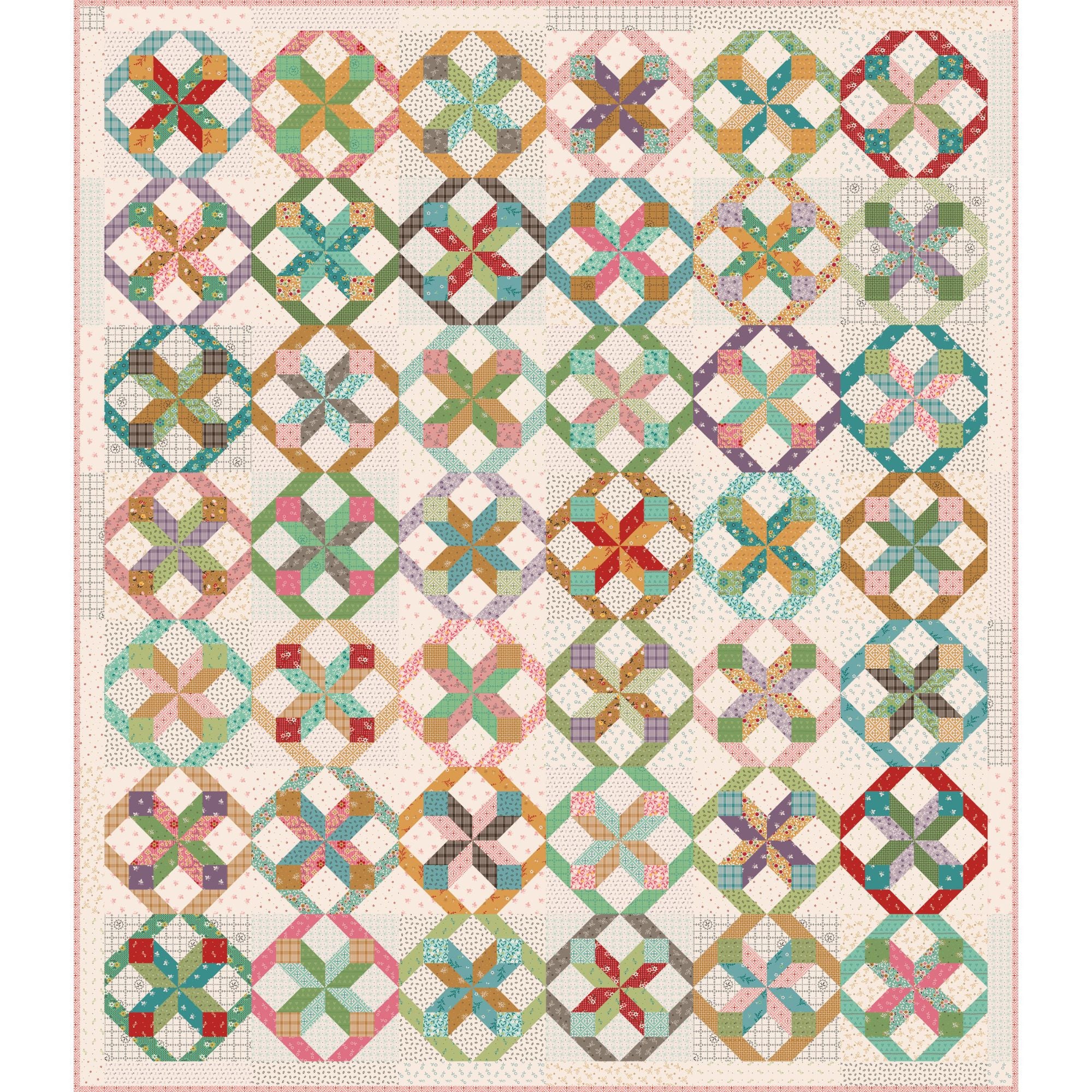 Cherish Custom Quilt Kit With Gentler Times by Lori Holt of Bee in My Bonnet | Size 76" x 86"