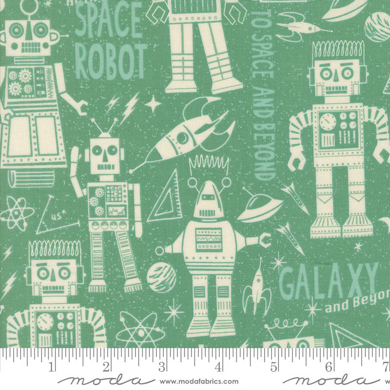 321 Blast Off Space Robot Neptune Yardage by Stacy Iest Hsu for Moda Fabrics | 20951 16