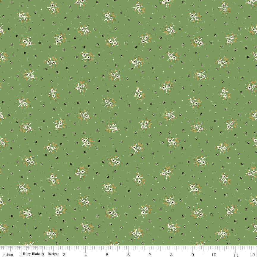 Gentler Times Lovely Basil Yardage by Lori Holt of Bee in My Bonnet For Riley Blake Designs | C16479-BASIL