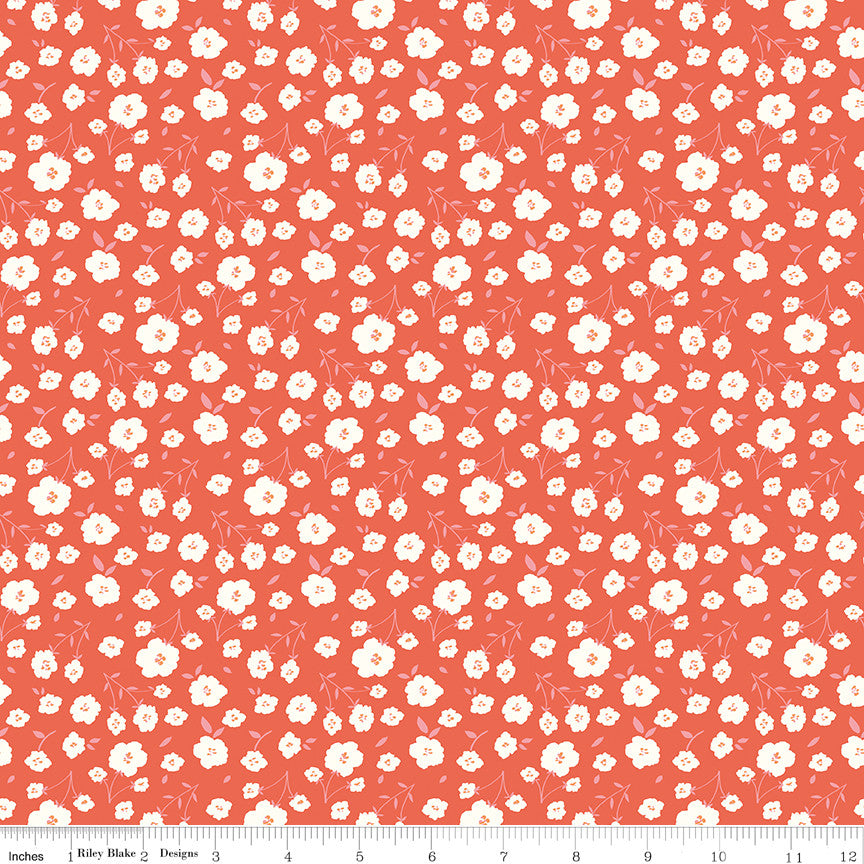 Sunsetridge Flowers Rouge Yardage by Minki Kim for for Riley Blake Designs | C15732-ROUGE