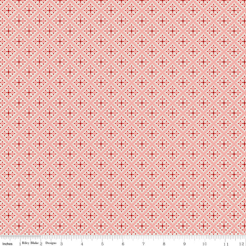 Gentler Times Shenanigans Coral Yardage by Lori Holt of Bee in My Bonnet For Riley Blake Designs | C16487-CORAL