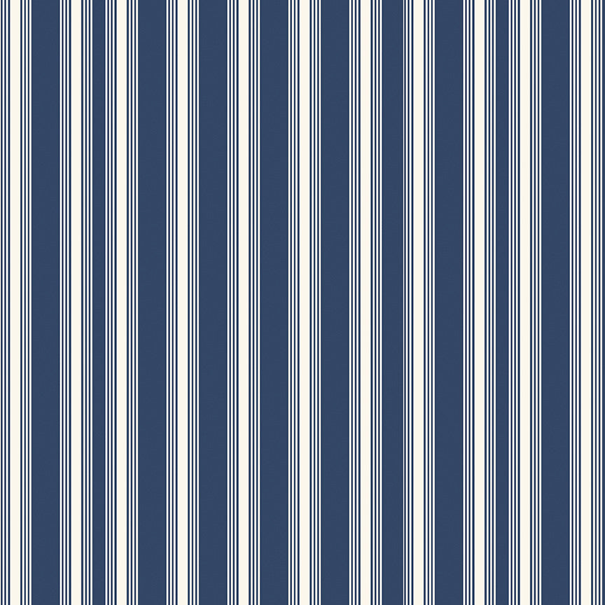 Freedom Garden Stripes Blue Yardage by My Mind's Eye for Riley Blake Designs | C15623-BLUE