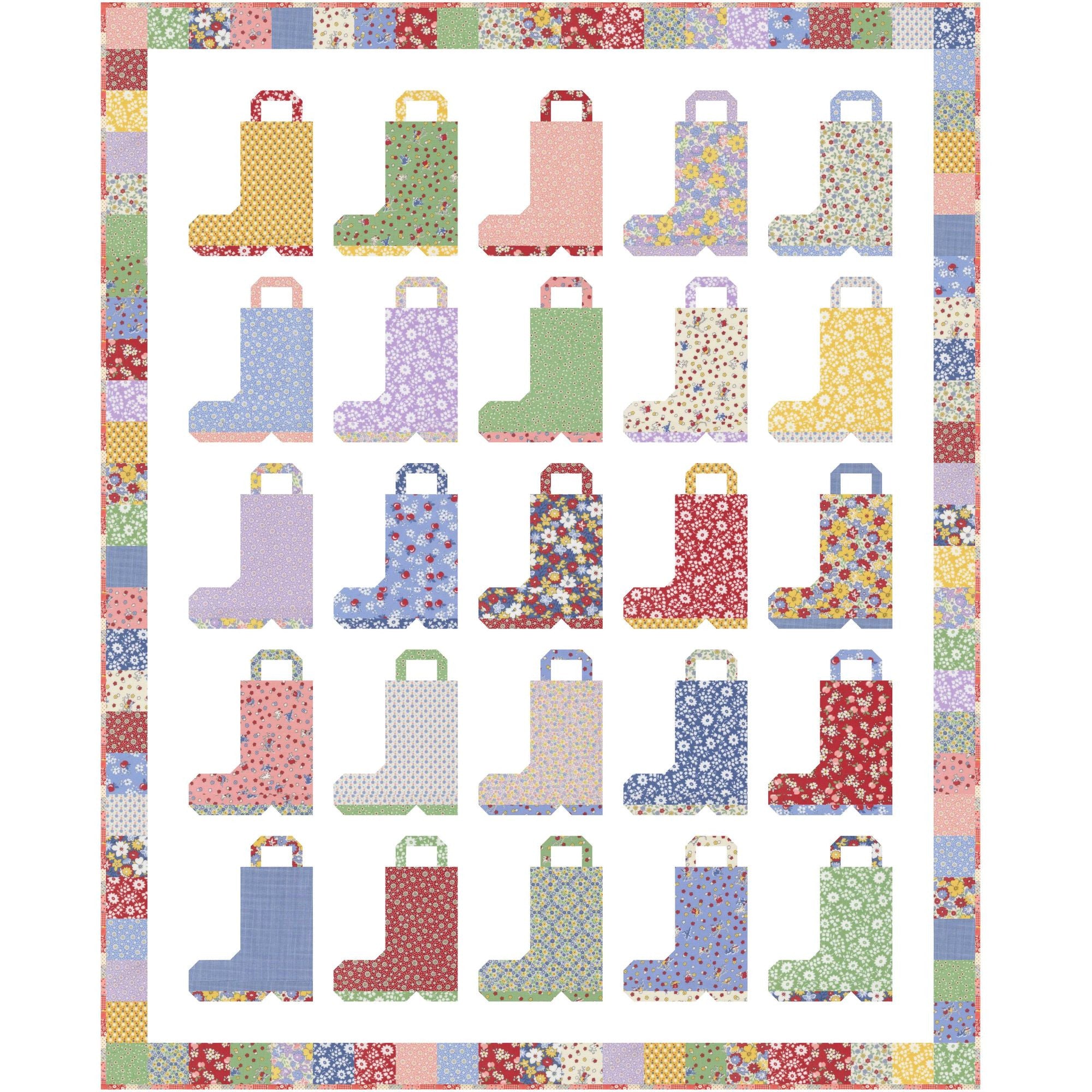 PRESALE Chance of Rain Custom Quilt Kit With 30s Playtime by Linzee McCray | Quilt Size 42" x 52"