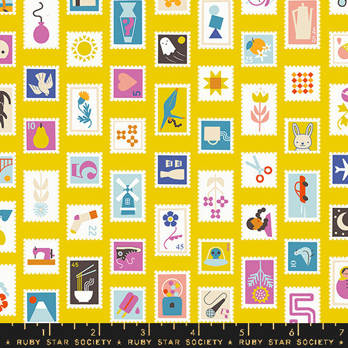 Salutations Stampy Golden Hour Yardage by Rashida Coleman Hale for Ruby Star Society | RS1089 12