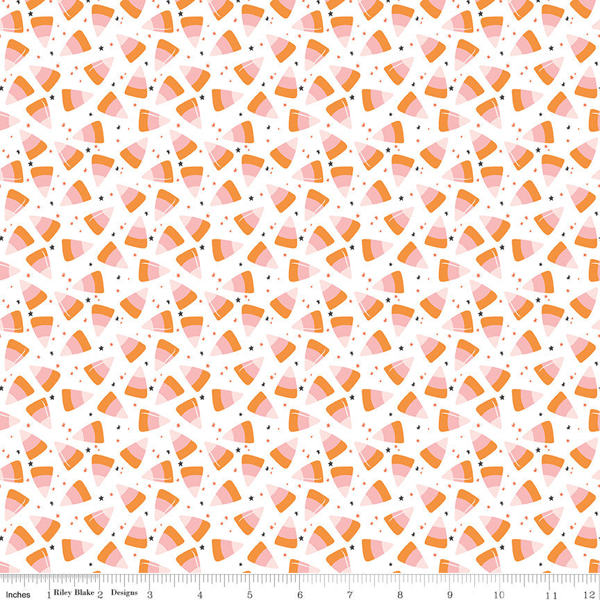 PRESALE Hey Pumpkin Corn Candy White Yardage by My Mind's Eye for Riley Blake Designs |  C16035-WHITE